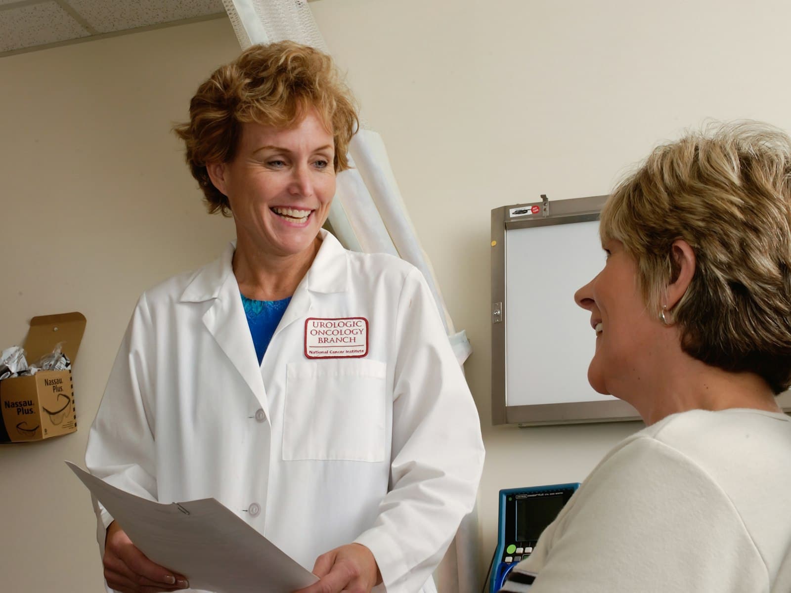 A clinician reviewing a patient chart